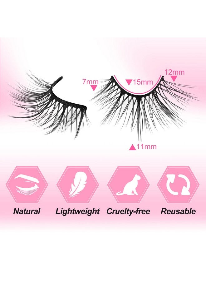 Half Lashes Natural Look Wispy Soft Strip Mink Eyelashes Cat Eye 3D Curl Short False Lashes 7 Pairs Pack By Alice