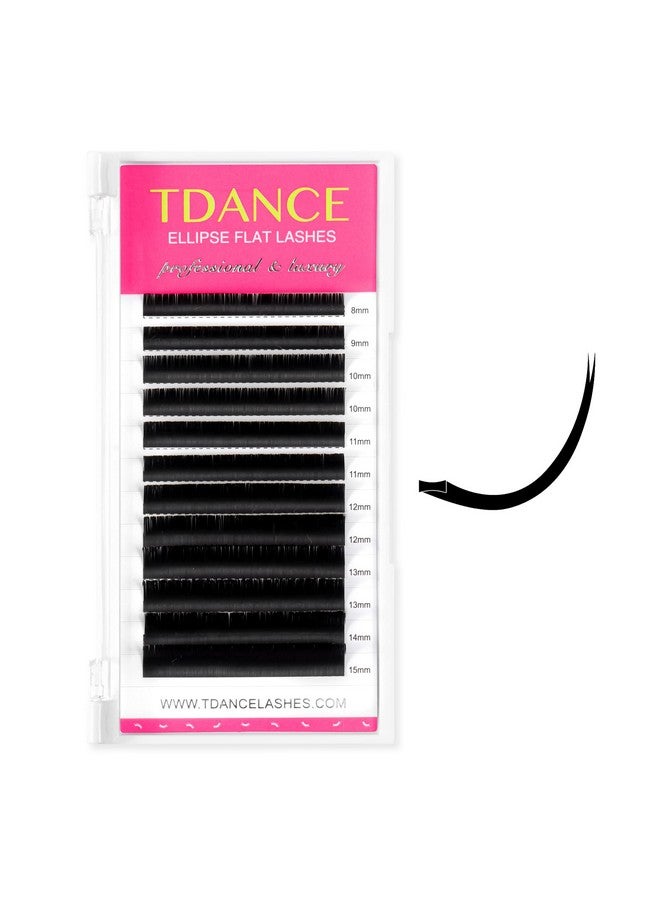 Classic Lash Extensions Flat Lashes Eyelash Extensions 0.15Mm D Curl Ellipse Eyelash Extensions 815Mm Mixed Black Matte Individual Lashes Salon Use(Flatd0.15815Mm)