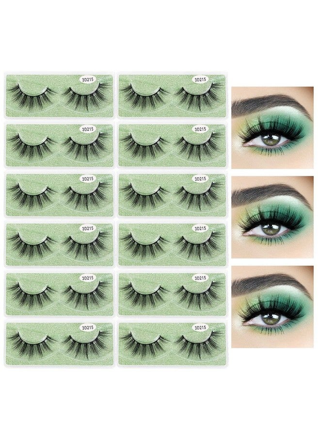 Eyelashes 12 Pairs 1 Style Lashes Wholesale Natural Look Faux Mink False Lashes Pack Handmade Reusable Soft Fake Eyelashes (3D215)