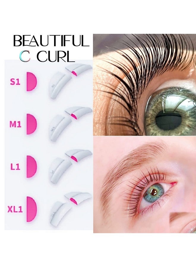 Lash Lift Pad Eyelash Lift Shield 5 Sizes Perm Rod Diy Lash Lifting At Home Softer Perming Curlers Fit Eyes Reusable Silicone Roller Orange Flat C Curl Work With Glue Balm Very Well