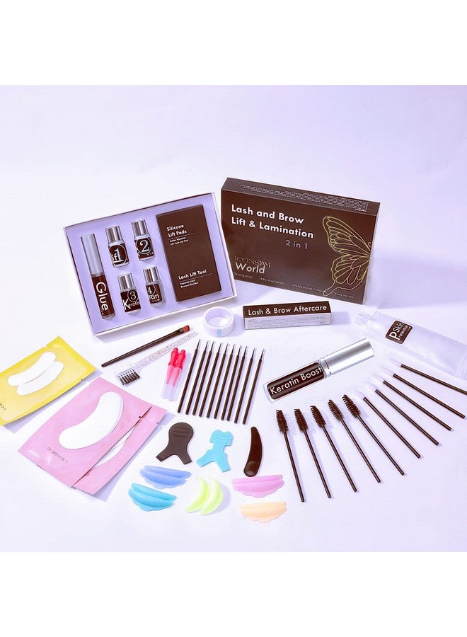 Lash Lift Kit Diy Eyelash Lift And Brow Lamination 2 In 1 Black Perm Lashes At Home Lift Your Lash Curl And Beautiful For 6 Weeks More Than 15 Applications Lifting & Perming With Black Tint