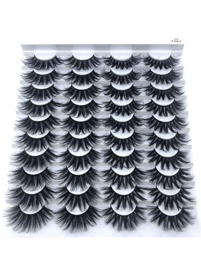 20 Pairs 25 Mm 3D Mink Lashes Bulk Faux With Custom Box Wispy Natural Mink Lashes Pack Short Wholesales Natural False Eyelashes (F063)