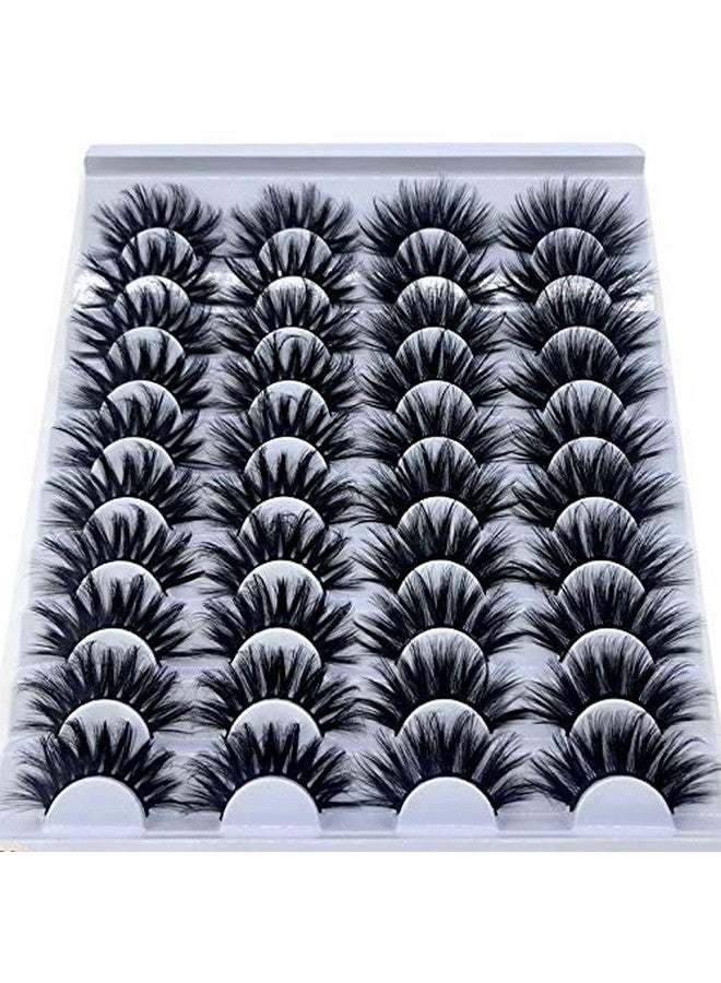 20 Pairs 25 Mm 3D Mink Lashes Bulk Faux With Custom Box Wispy Natural Mink Lashes Pack Short Wholesales Natural False Eyelashes (F063)