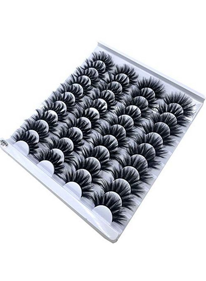 20 Pairs 25 Mm 3D Mink Lashes Bulk Faux With Custom Box Wispy Natural Mink Lashes Pack Short Wholesales Natural False Eyelashes (F063)