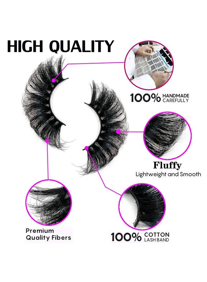 Lashes 25Mm Fluffy Mink False Eyelashes Long 20 Pairs Dramatic Thick 3D 5D Faux Mink Lashes 4 Styles 25 Mm Wispy D Curl Volume Fake Eyelashes Pack By Kmilro