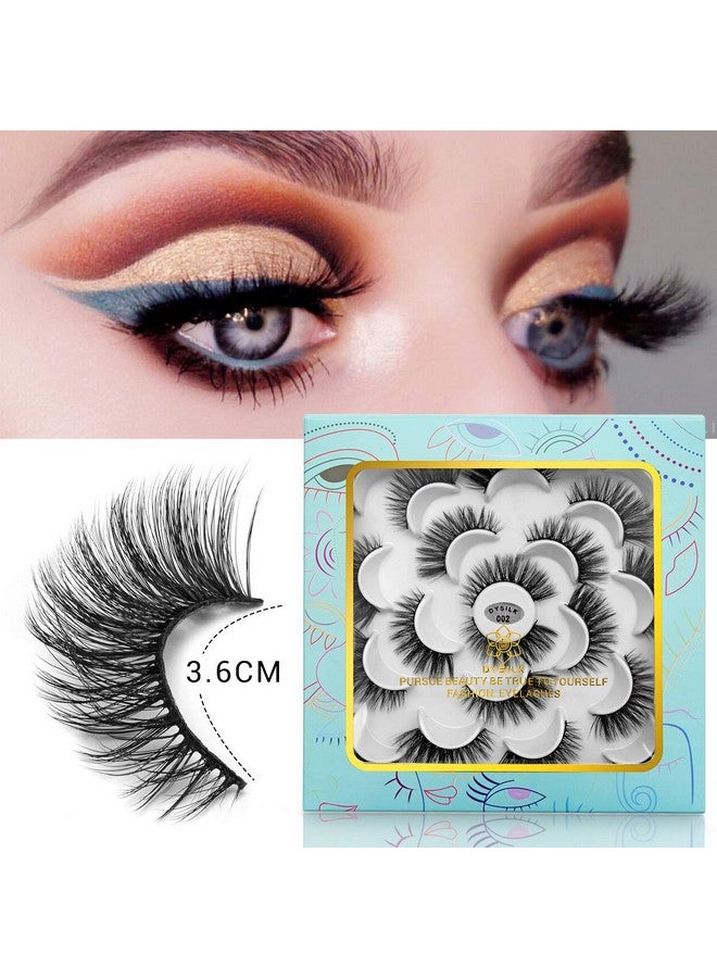 Cat Eye Lashes 10 Pairs 6D Faux Lashes Pack Fluffy Lashes Wispy Mink Natural Look Fake Lashes Reusable False Eyelashes 14.5Mm