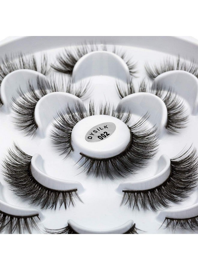 Cat Eye Lashes 10 Pairs 6D Faux Lashes Pack Fluffy Lashes Wispy Mink Natural Look Fake Lashes Reusable False Eyelashes 14.5Mm