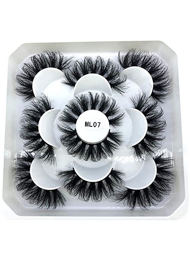 5 Pairs 25 Mm 3D Mink Lashes Bulk Faux With Custom Box Wispy Natural Mink Lashes Pack Short Wholesales Natural False Eyelashes (Ml07)