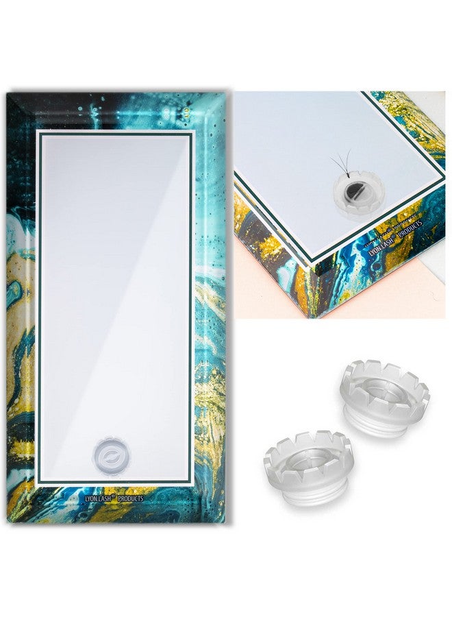 Glass Lash Tile & 200Pcs Lash Fan Cups For Eyelash Extensions Reusable Lashes Palette 3.2