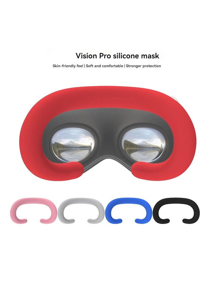 VR Silicone Face Pad Cover for Apple Vision Pro Accessories, VR Face Cushion Waterproof Washable Eey Mask for Vision Pro Headset Silicone Replacement Face Pad (Red)