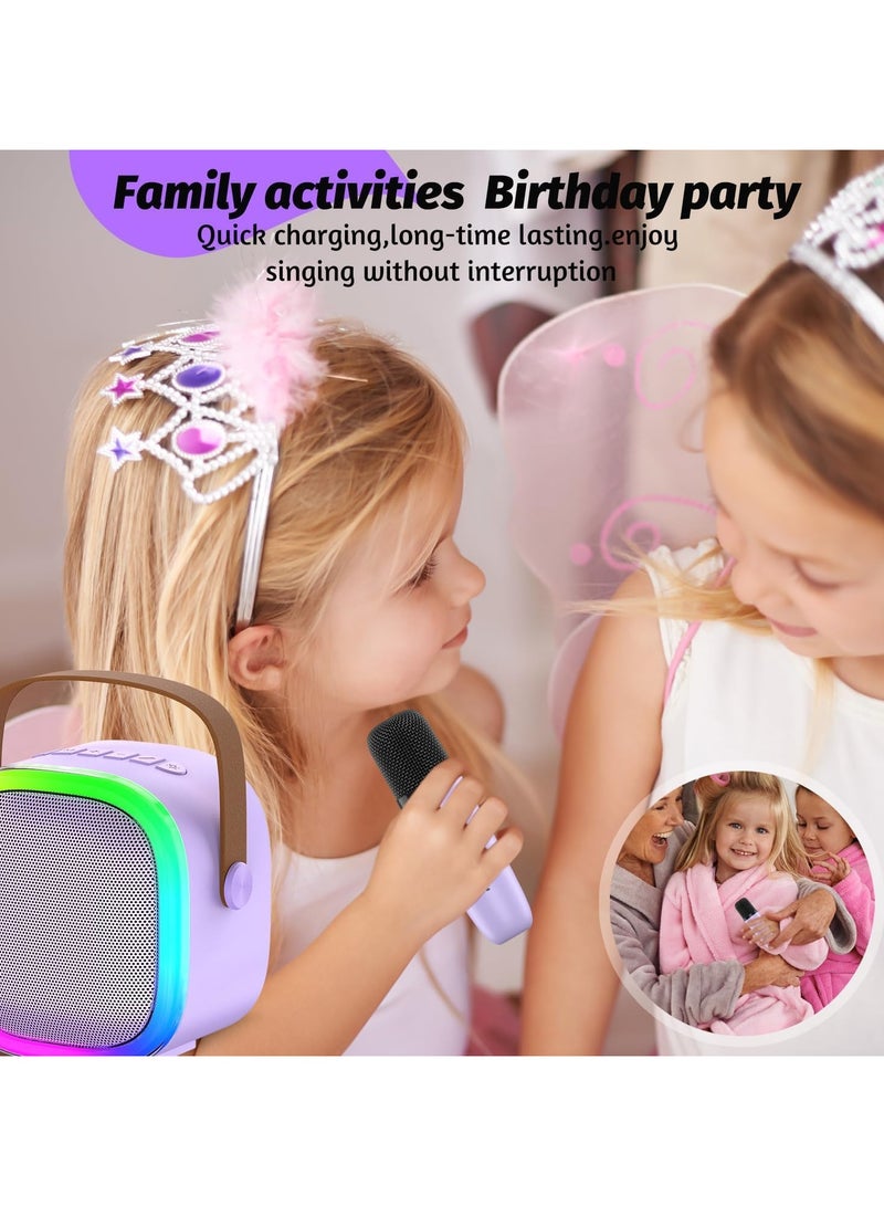 K12 Mini Portable Karaoke Bluetooth Speaker Dual Microphone Audio Integrated Microphone Home Karaoke Wireless Bluetooth Speaker for Kids and Adult