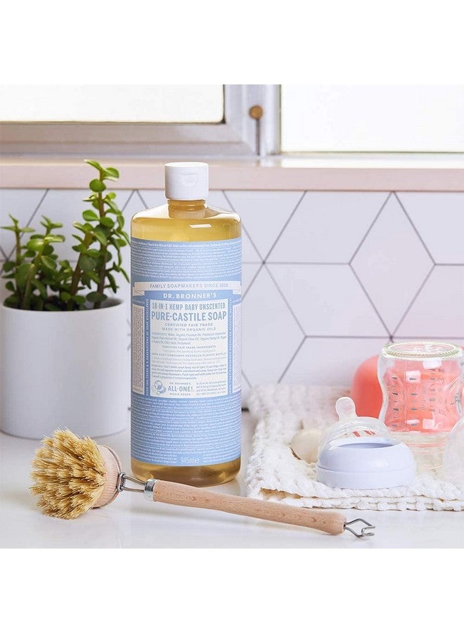 Dr. Bronner’S Purecastile Liquid Soap Baby Unscented Bundle. 32 Oz. Bottle And 2 Oz. Travel Bottle
