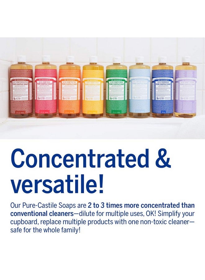 Dr. Bronner’S Purecastile Liquid Soap Baby Unscented Bundle. 32 Oz. Bottle And 2 Oz. Travel Bottle