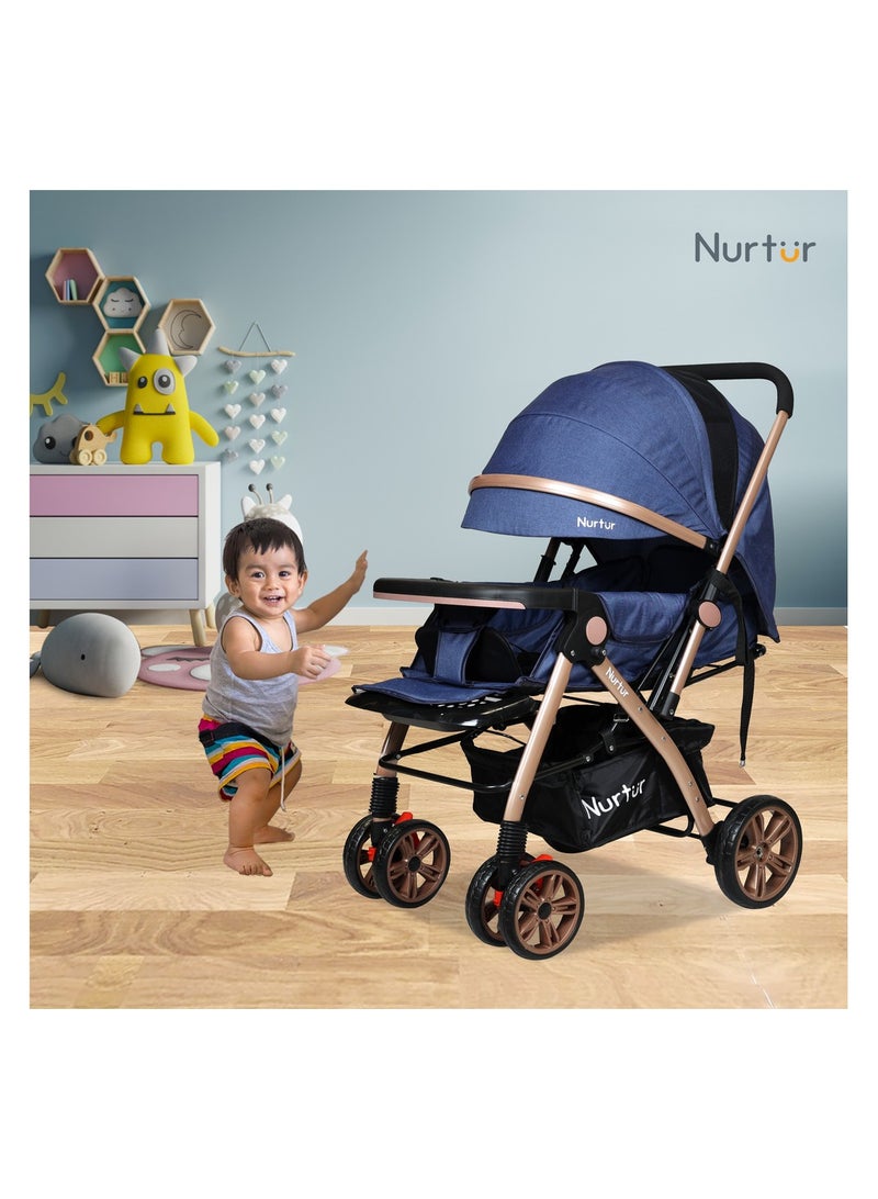 Nurtur Care from the Heart Wilder Baby/Kids Travel Stroller Reversible Handle, Marble Blue Official Product, Multicolor
