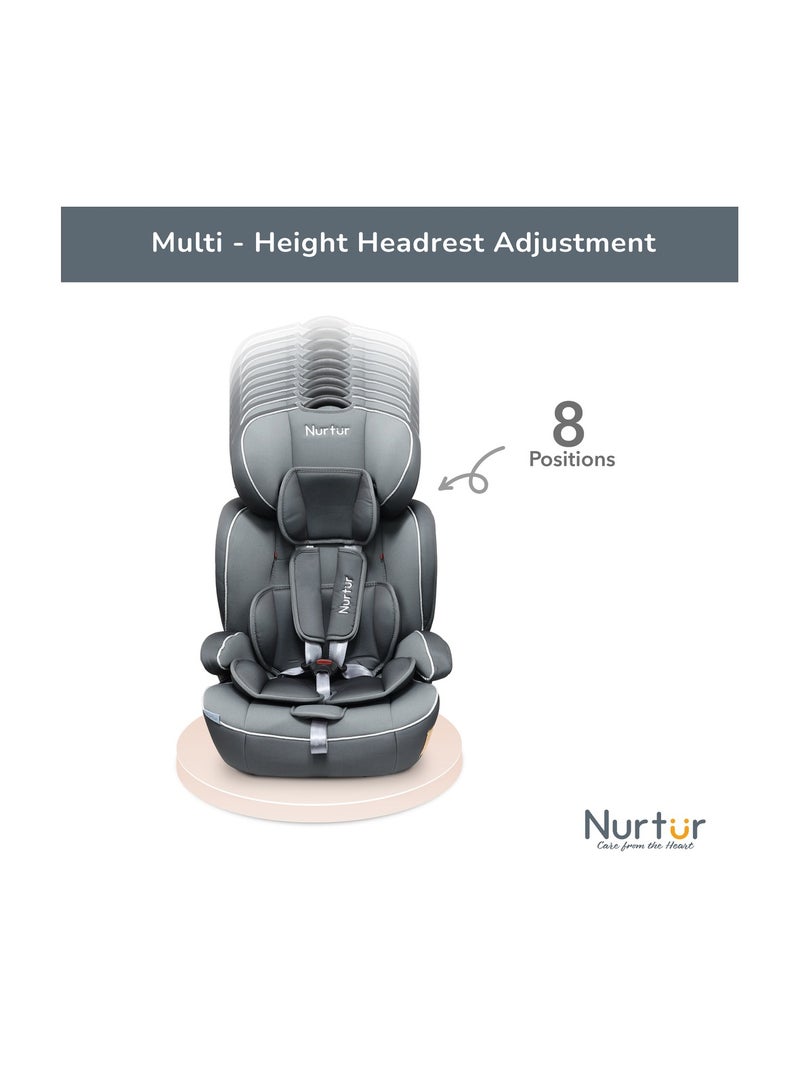 Nurtur Ragnar Baby/Kids 3-in-1 Car Seat + Booster Seat - Adjustable Headrest - Extra Protection - 5-Point Safety Harness - 9 months to 12 years,