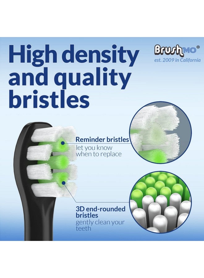 Compact Replacement Toothbrush Heads Compatible With Philips Sonicare Hx6072 Black 8 Pack