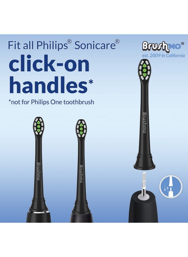 Compact Replacement Toothbrush Heads Compatible With Philips Sonicare Hx6072 Black 8 Pack