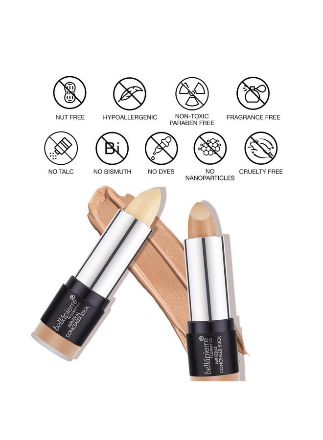 Mineral Concealer Stick Easy To Blend Natural Wax Matte Makeup Hides Acne Discoloration & Blemishes Nontoxic And Paraben Free All Day Wear (Dark Deep)