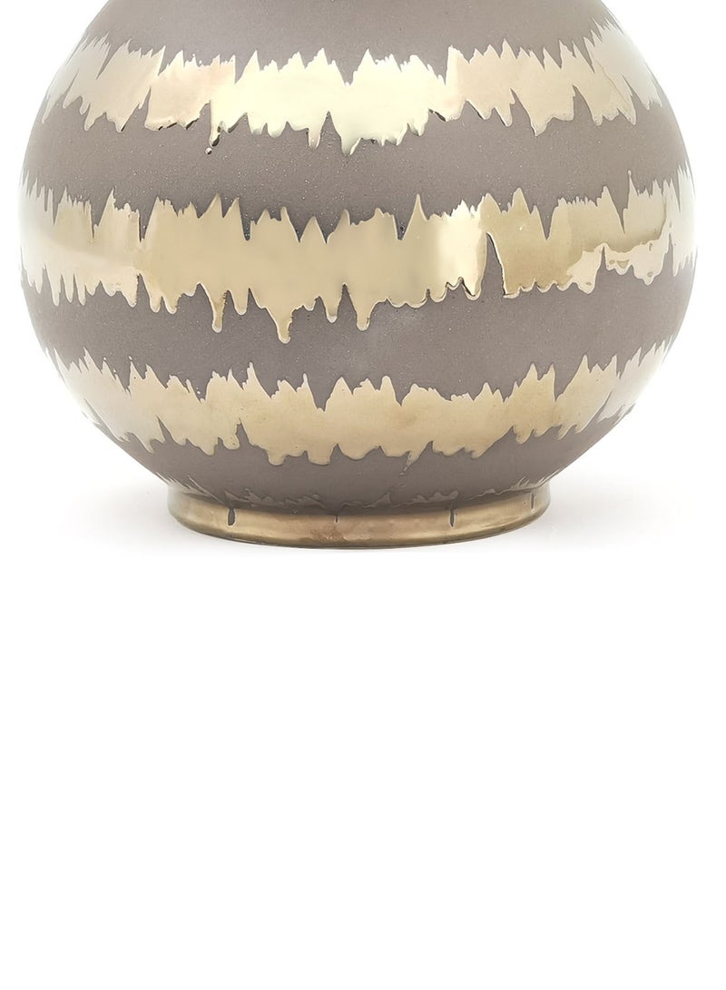 Metallic Glaze Ceramic Vase Unique Luxury Quality Material For The Perfect Stylish Home N13-033 Metallic/Grey 29.5 x 38cm
