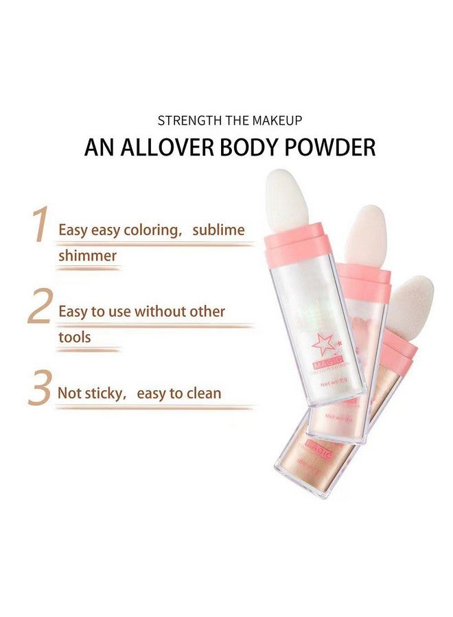 3 Color Glitter Powder Highlighter Makeup Body Brightens The Natural Threedimensional Face Blusher Fairy Highlight Patting Powder.