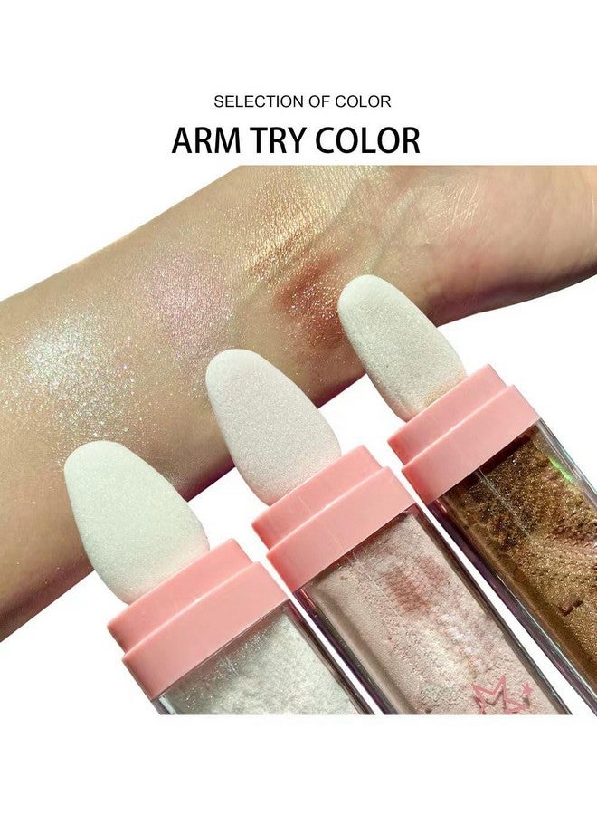 3 Color Glitter Powder Highlighter Makeup Body Brightens The Natural Threedimensional Face Blusher Fairy Highlight Patting Powder.