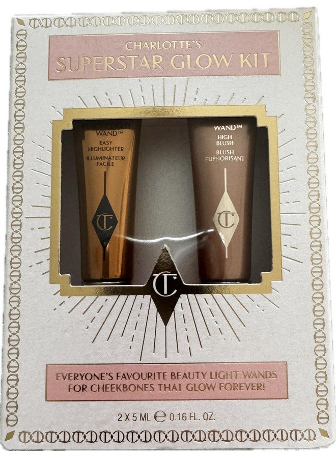 Charlotte'S Superstar Glow Kit Mini Beauty Light Wand In Spotlight (Highlighter) And Mini Beauty Light Wand In Pinkgasm (Blush)