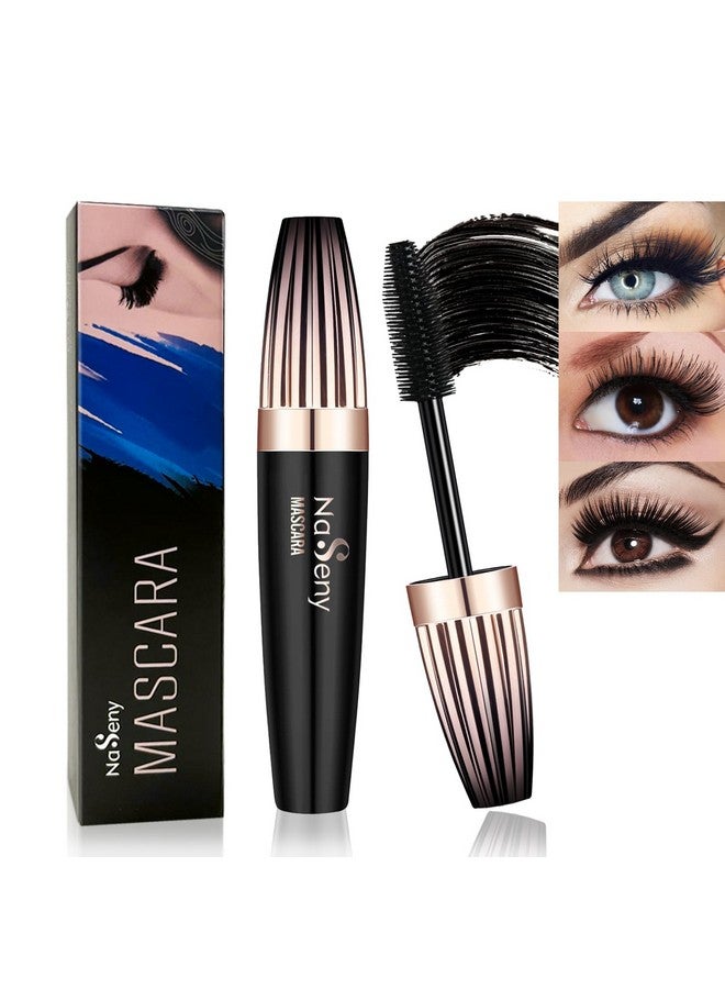 4D Silk Fiber Lash Mascarawaterproof Mascara Black Volume And Lengthnatural Curling Voluminous Lash Cosmetics Lengthening And Thickening Long Lashes Effect Smudgeproof Non Clumping