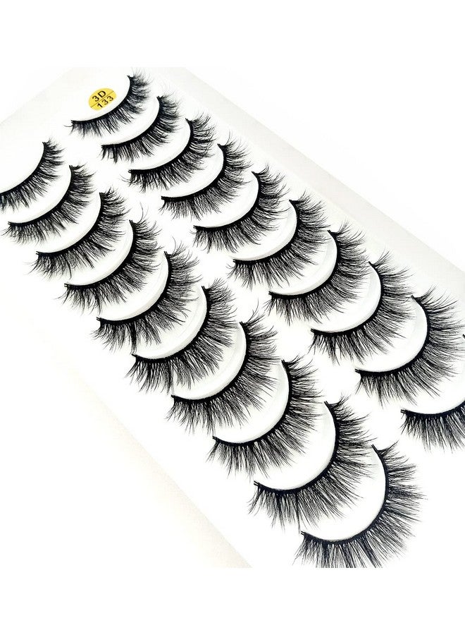 10 Pairs Fluffy False Eyelashes Natural Faux Mink Strip 3D Lashes Pack Make Up Beauty Tools (3D133)