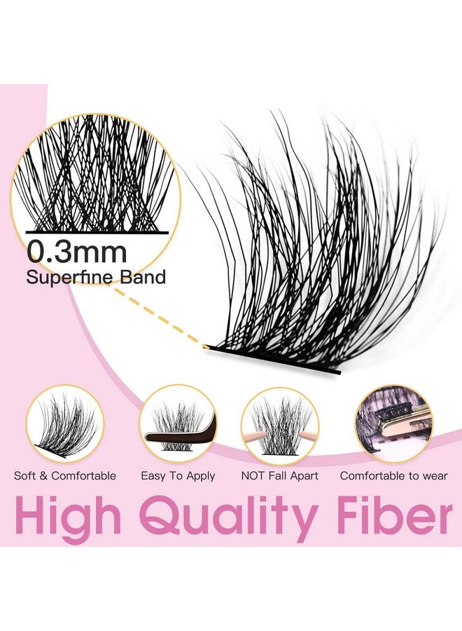 180Pcs Cluster Lashes Wispy 3D Effect Fluffy Volume Lash Clusters Eyelash Extensions Multiple Layers Individual Faux Mink False Eyelashes(816Mm Mixed)