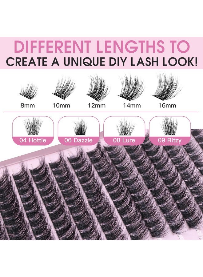 180Pcs Cluster Lashes Wispy 3D Effect Fluffy Volume Lash Clusters Eyelash Extensions Multiple Layers Individual Faux Mink False Eyelashes(816Mm Mixed)