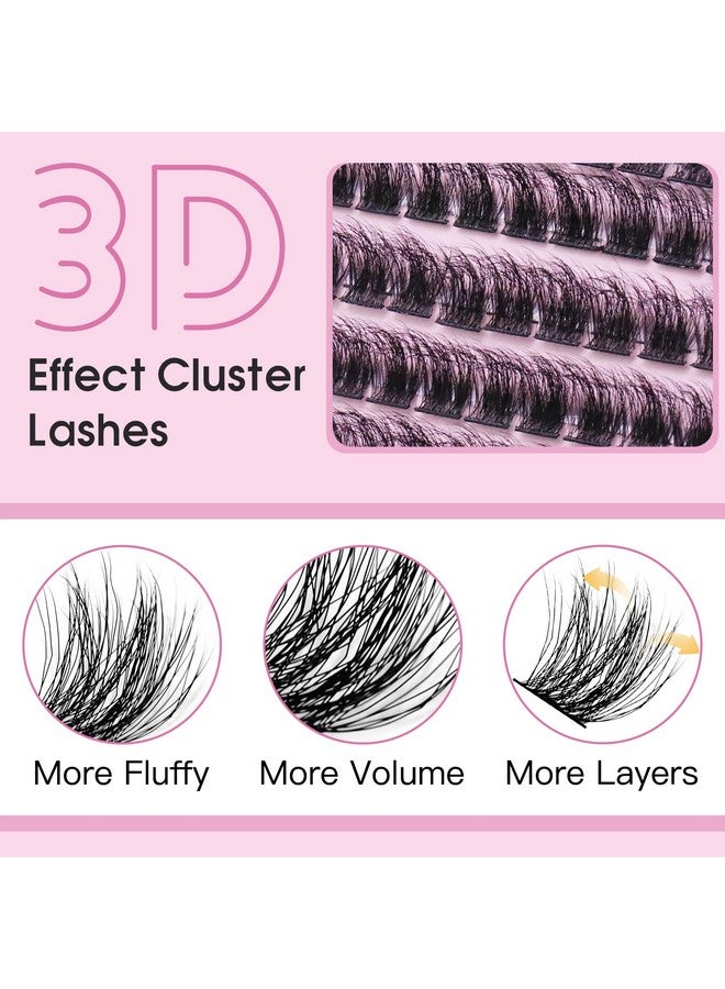 180Pcs Cluster Lashes Wispy 3D Effect Fluffy Volume Lash Clusters Eyelash Extensions Multiple Layers Individual Faux Mink False Eyelashes(816Mm Mixed)