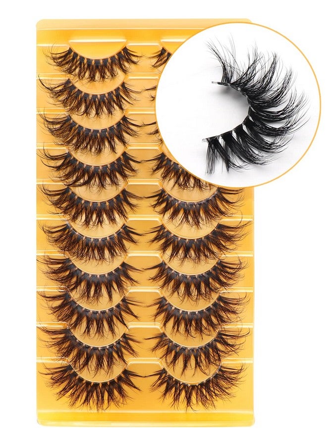 Russian Strip Lashes With Clear Band Looks Like Eyelash Extensions D Curl Lash Strips 10 Pairs Pack (Dt16)