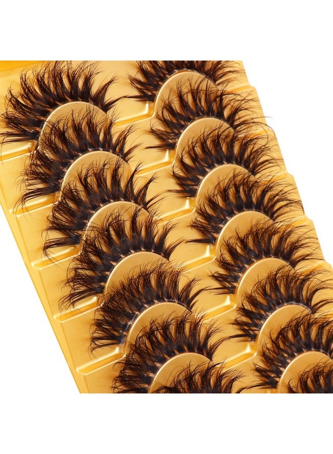 Russian Strip Lashes With Clear Band Looks Like Eyelash Extensions D Curl Lash Strips 10 Pairs Pack (Dt16)