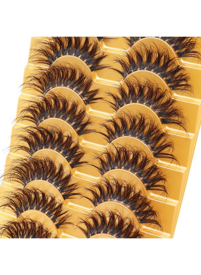 Russian Strip Lashes With Clear Band Looks Like Eyelash Extensions D Curl Lash Strips 10 Pairs Pack (Dt16)