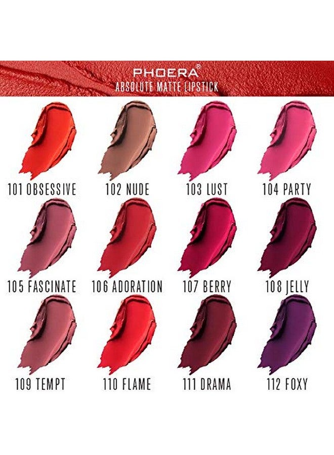 Absolute Velvet Matte Lipstick Long Lasting Waterproof Pigment Makeup (102 Nude)