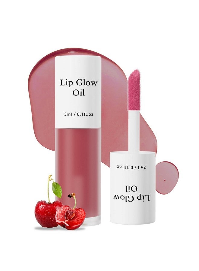 Hydrating Lip Glow Oiltinted Moisturizing Lip Gloss Plumping Nonsticky Longlasting Shiny Fruit Flavor Lip Stain 0.10 Fl Oz (Cherry)