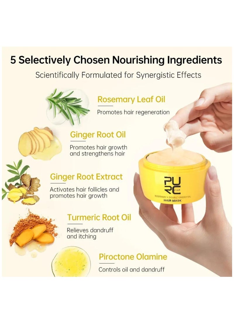 Rosemary & Double Ginger Oil Hair Mask 50g Rosemary Hair Mask for Oil Nourishment Anti Dandruff Relieve Itching Repair & Thicken Hair Scalp Treatment & Helps Hair Growth with Rosemary