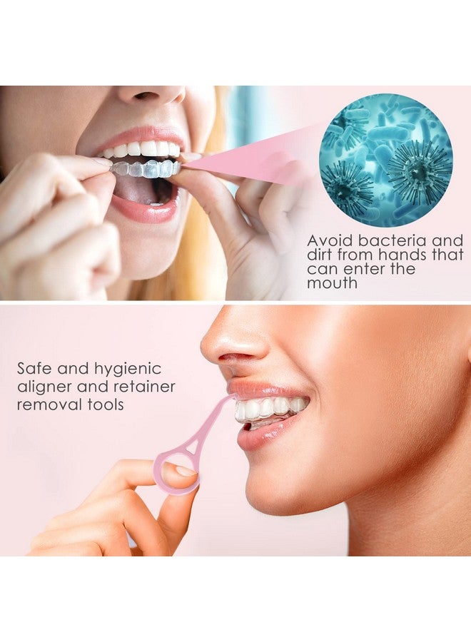 Aligner Removal Tool 2 Retainer Remover Tool Invisible Braces Removal Tools Suitable For Removing Braces Trays Retainers Dentures And Aligners(Blue+Pink).