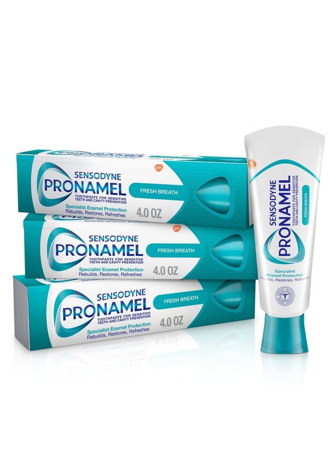 Fresh Breath Enamel Toothpaste For Sensitive Teeth To Reharden And Strengthen Enamel Fresh Wave 4 Ounces (Pack Of 3)