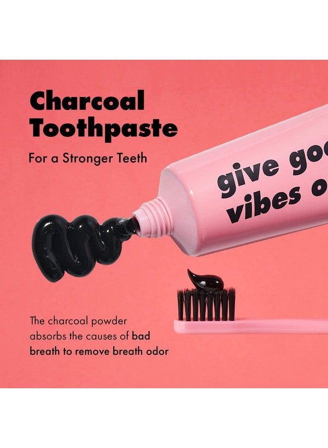 A.] Cha Cha Toothpaste Pink Edition : Allnatural Organic Charcoal Teeth Strengthening Toothpaste For Minty Fresh Breath 100G