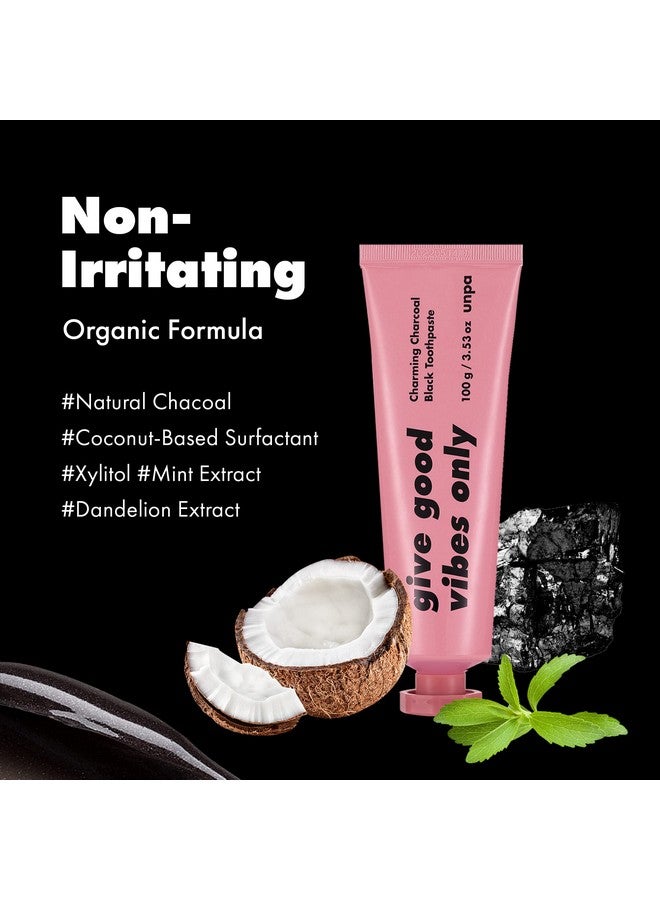 A.] Cha Cha Toothpaste Pink Edition : Allnatural Organic Charcoal Teeth Strengthening Toothpaste For Minty Fresh Breath 100G