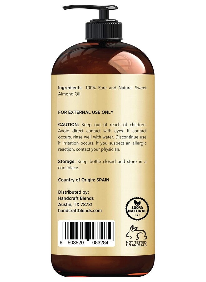 Sweet Almond Oil100% Pure And Naturalpremium Therapeutic Grade Carrier Oil For Essential Oilsmassage Oil For Aromatherapyhair Tonicbody And Hair Oil16 Fl. Oz