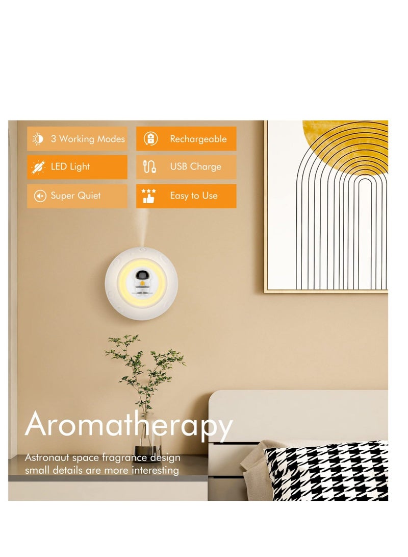 Astronaut Humidifier, Aromatherapy Diffuser Noise-Free Diffuser, with 7 Colors, for Home, Yoga Studio, Gym, Office Decor (White Astronaut)