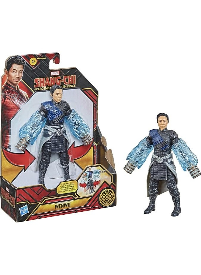 Marvel Shang-Chi and The Legend of The Ten Rings Wenwu 6-Inch Action Figure Toy with Ten Rings Power Attack Feature for Kids Ages 4 and Up