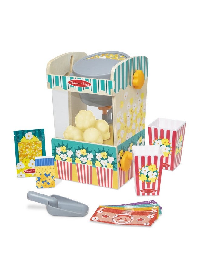 Fun At The Fair Wooden Popcorn Popping Play Food Set Wooden Toy Hands On Play For Toddlers For Boys And Girls 3+