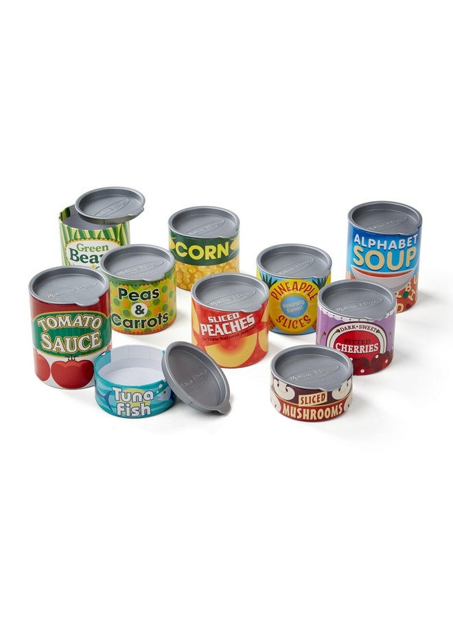 Let'S Play House Grocery Cans Play Food Kitchen Accessory 3+ Years 10 Stackable Cans With Removable Lids