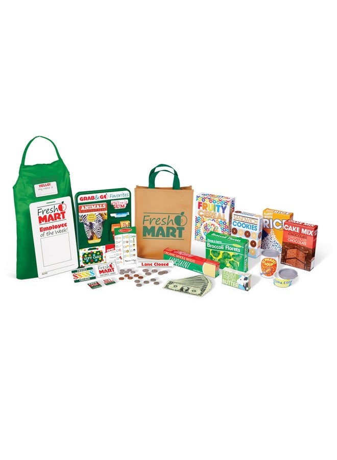 Fresh Mart Grocery Store Play Food And Role Play Companion Set Kids Pretend Grocery Shopping For Kids Ages 3+