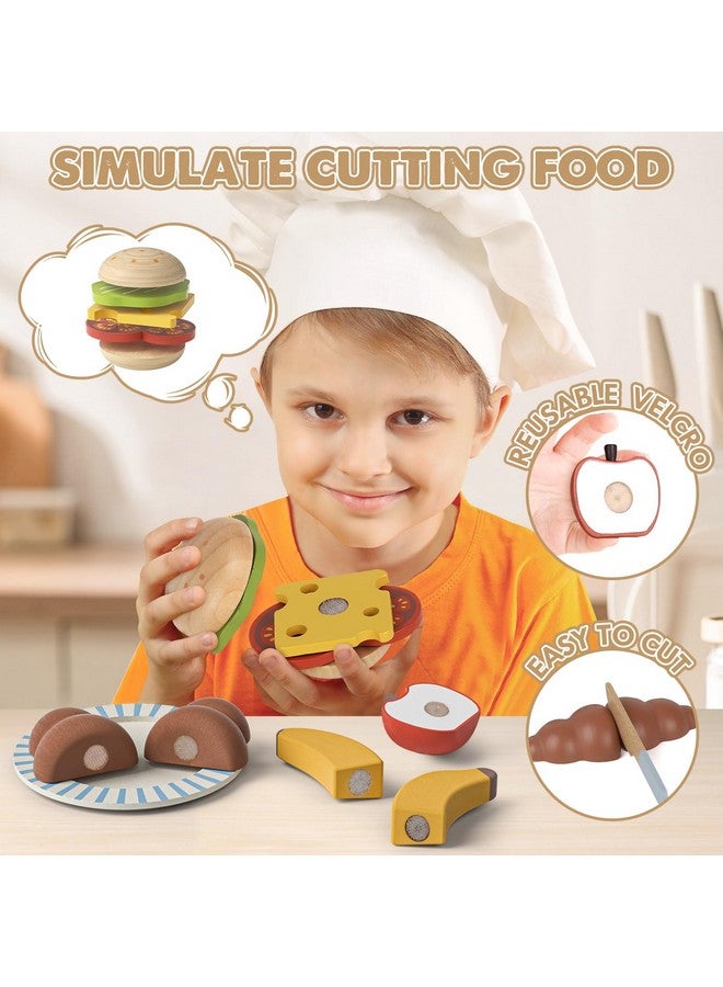 Wooden Play Food Sets For Kids Kitchen Lehoo Castle Food Toys For Toddlers 35 Pretend Picnic Play Set Cutting Food Toys Gift For Girls Boys 3 4 5 6