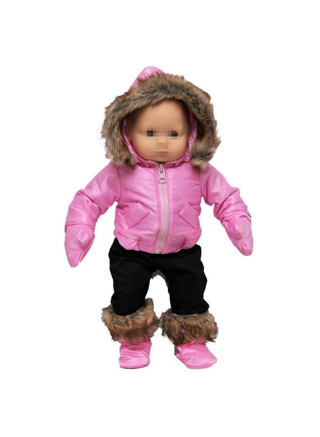 15 Inch Doll Clothes Designed For Use With Bitty Baby Dolls Pink Snow Suit Jacket Pants Mittens And Boots Compatible With American Girl'S Bitty Baby Twins