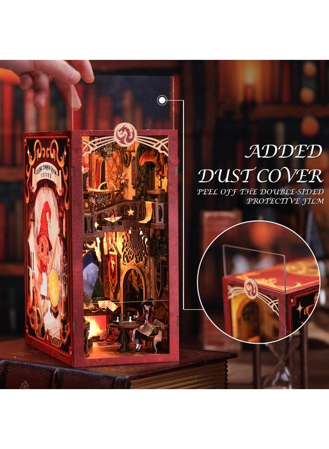 Diy Book Nook Kit Diy Miniature Dollhouse Kit Booknook With Dust Cover Bookshelf Insert Decor Alley Bookends Model Kit Bookshelf Decor Creativity Kit Booknook Book Nook Kits For Adults (Rk01)
